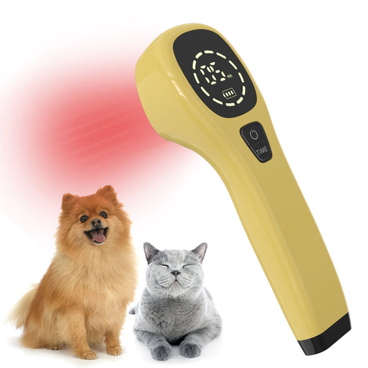 KTS Yellow LLLT Cold Laser Therapy Device for Pets Cats Dogs Pain Relief Wounds Healing Arthritis Acute Otitis Gingivitis 808nm